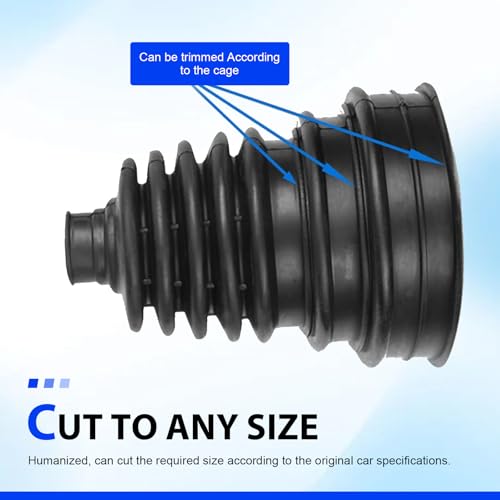 2 PCS Cv Axle Boot Repair Kit, Leak Proof CV Boot with 4 Stainless Steel Clamps & 6 Cable Ties, Dustproof External Ball Cage Repair Bushing, Fits 19mm-24mm Shaft Vehicles (Black)