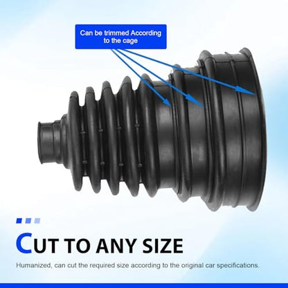 2 PCS Cv Axle Boot Repair Kit, Leak Proof CV Boot with 4 Stainless Steel Clamps & 6 Cable Ties, Dustproof External Ball Cage Repair Bushing, Fits 19mm-24mm Shaft Vehicles (Black)