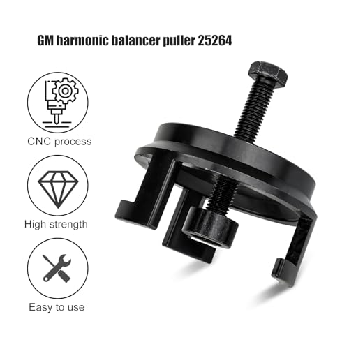 3mirrors 25264 Harmonic Balancer Puller Compatible with GM Chevy Jeep Chrysler Dodge, LS Crank Pulley Puller, Remove Harmonic Balancer without Tapped Holes, Replacement Engine Quickly