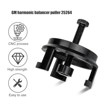 3mirrors 25264 Harmonic Balancer Puller Compatible with GM Chevy Jeep Chrysler Dodge, LS Crank Pulley Puller, Remove Harmonic Balancer without Tapped Holes, Replacement Engine Quickly