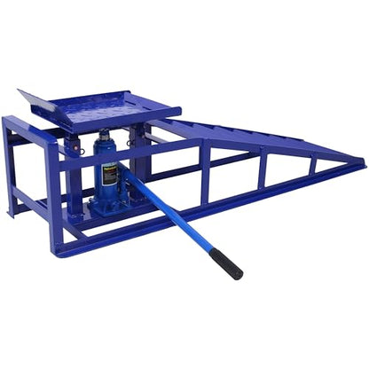 2 PCS Hydraulic Car Ramps, 5T Low Profile Car Lift Service Ramps Truck Trailer Garage,Height Hydraulic Vehicle Ramps, Blue