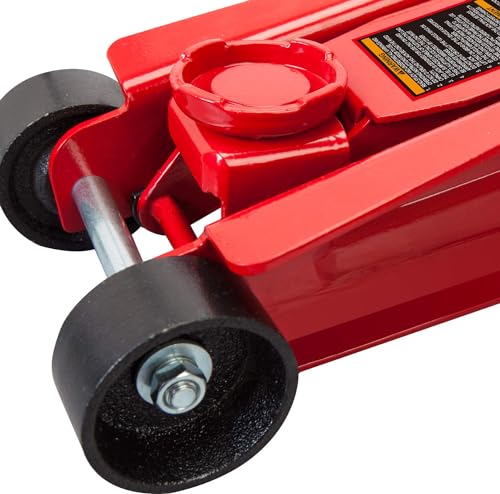 Big RED T825051-1 Torin Hydraulic Low Profile Trolley Floor Jack with Single Piston Quick Lift Pump, 2.5 Ton (5,000 lb) Capacity - Red - size: 2.5 Ton (5,000 lb) single pump quick lift, style: Steel
