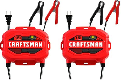 CRAFTSMAN 1.5A Car Battery Charger and Maintainer, 3-in-1 Solution, for 6V/12V Power Sport, Automotive, and Marine Batteries, CMXCESM259 (Pack of 2) - size: (Pack of 2)