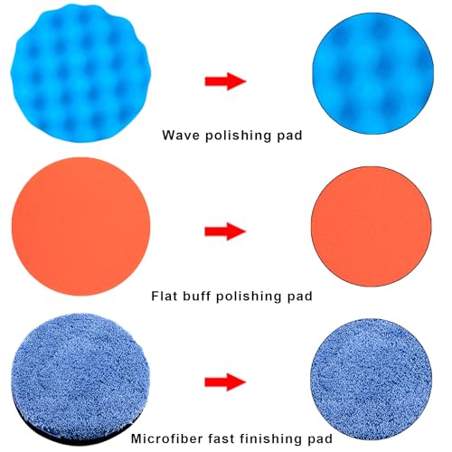 SIQUK 16 Pieces Buffing Pads 7 Inch Car Polishing Pad Kit Foam Polish Pads Wax Buffer Polisher Attachment for Drill - size: 7 Inch