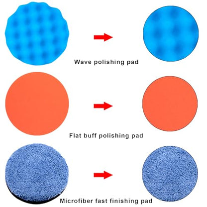 SIQUK 16 Pieces Buffing Pads 7 Inch Car Polishing Pad Kit Foam Polish Pads Wax Buffer Polisher Attachment for Drill - size: 7 Inch