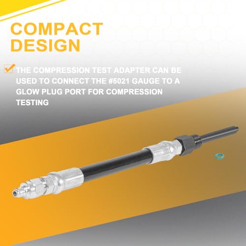 YMT 303-757 Diesel Compression Tester Adapter Hose Fits for Ford Pickups and Vans with 6.0L Powerstroke Diesel Engines 2003-2006,Replace for 6660