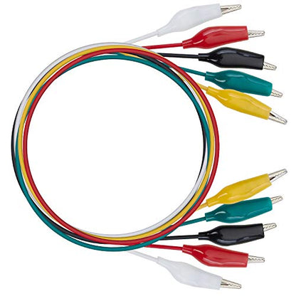 WGGE WG-026 10 Pieces and 5 Colors Test Lead Set & Alligator Clips,20.5 inches / 22 AWG Wire (5 Pack) - size: 5 PACK