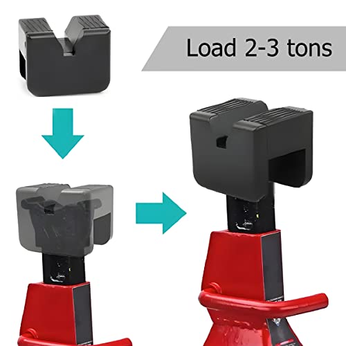 BELOMI Jack Stand Pads, 2 Pcs 3 Ton Jack Pad Adapter, Universal Rubber Slotted Frame Rail Pinch Welds Protector Pad for Jack Stand Support Lift, Car Accessories for Sedan, SUV and More - size: 2 Pcs