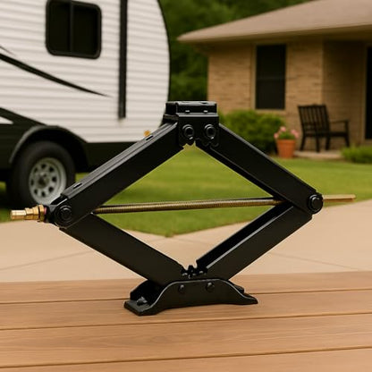 Bastion Distribution 2 New 24" Titan Lift Scissor Jack with Crank Handle | 7500lbs Capacity | Adjustable Height 4"-24" | Heavy-Duty Stabilizer for RVs, Trailers, and Campers | BD-7500MSJ24