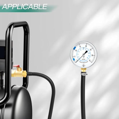 0-35" Natural Gas or LP Gas Manifold Pressure Test Kit, 1/8" NPT Fitting, 40" Feet Hose, Hex Bushing and Barbed Connection, for Kitchen and Industrial Equipment - size: 0-35" W.C