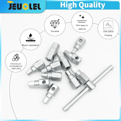 12PCS 3/8" Drive Oil Drain Sump Plug Key Set, Drain Plug Socket Kit | Hex, Square Triangle, Torx, Spline, Sliding Bar, Gearbox, Engine Repair, Mechanic tool, Oil Sump, Differential, Back Axle