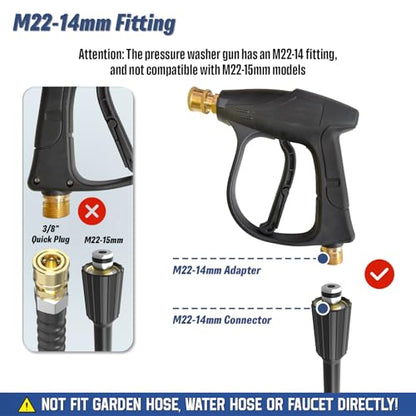 Foam Cannon Dual Connector for Pressure Washer | Double Tip Attachment for Soap Cannon, Pressure Washer Gun and 7 Power Washer Sprayer Nozzles Tips for Car Wash Kit
