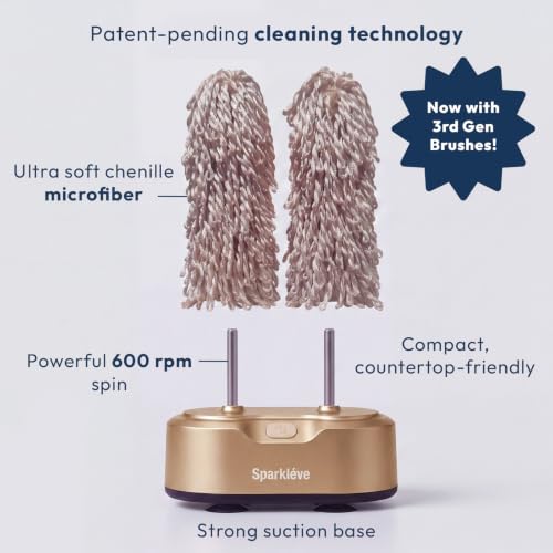 Home Glassware Polisher, World's First Affordable Spinning Glass Polisher, 600 RPM Dries, Polishes, All Glasses, Wine, Drinking, Wet Glass and Spin For Sparkling Glassware, Burgundy, Premium Paint | World's First Affordable Spinning Glass Polisher, 600 RP