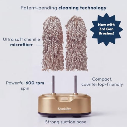 Home Glassware Polisher, World's First Affordable Spinning Glass Polisher, 600 RPM Dries, Polishes, All Glasses, Wine, Drinking, Wet Glass and Spin For Sparkling Glassware, Burgundy, Premium Paint | World's First Affordable Spinning Glass Polisher, 600 RP