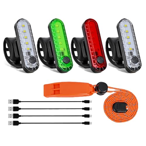 Nilight Marine Boat Navigation Light 4PCS Red Green Port Starboard White Stern Lights Four Mode Waterproof Rechargeable Warning Safety Lamp for Skeeter Yacht Pontoon Trailer Truck Bike Backpack Helmet - color: 5LED Navigation Light-4Pcs