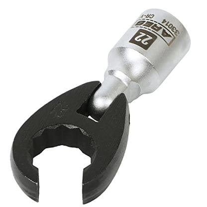 ARES 33014 – 1/2-Inch Drive Flexible Crowfoot Wrench - 22mm (7/8-inch) 12pt Crowfoot Wrench – 180 Degree Flex Head Offers 90-Degree Access for Hard-to-Reach Bolts – Services Oxygen Sensors - size: 1/2-Inch Drive Flexible Crowfoot Wrench