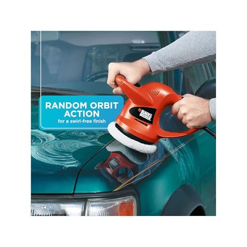 BLACK+DECKER 6" Buffer Polisher, Orbital Car Polisher with Wool and Foam Bonnets (WP900)