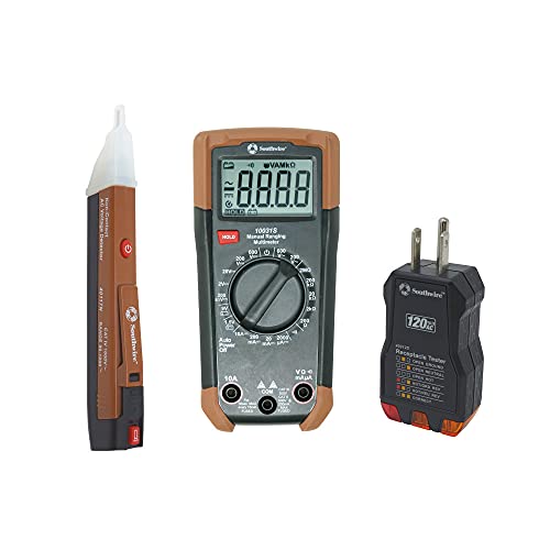 Southwire 10037K Electrical Test Kit with Full-Function Multimeter; Non-Contact Voltage Detector; and Outlet Tester; Includes Test Leads and Batteries - size: Electrical Test Kit