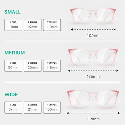 Stoggles Square Z87.1 Certified Polycarbonate Safety Glasses, Anti-Fog | Stylish, Protective, Blue-Light + UV Blocking, Top/Side Shields, Rx Ready, Unisex, Light, Scratch & Impact Resistant - color: Blush, size: Medium