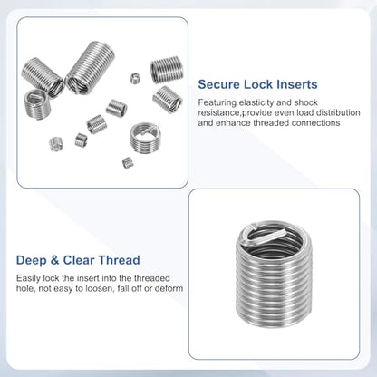 PATIKIL Wire Thread Inserts 1/4-28 UNF 2D 12.8mm, 20Pcs 304 Stainless Steel Helical Coiled Wire Screw Threaded Sleeve Sheath for Mechanical Equipment Automotive Repairs - size: 1/4-28 UNF, 12.8mm