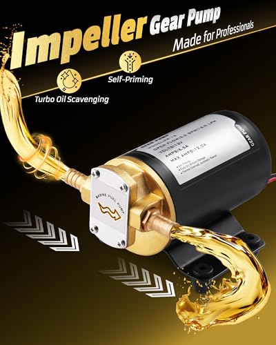 12V Oil Extractor Pump, 3.2GPM Electric Gear Oil Pump, Oil Transfer Pump for Engine Oil, Gear Oil, Trans Fluid Change, Boat Oil Drain Pump Scavenge Pump for Car, Truck, Mower, Marine