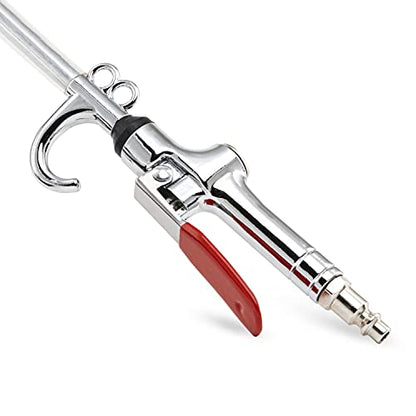 NEIKO 31122A High Flow Air Blow Gun, 17-26 Inch Extensible Air Nozzle Blow Gun, Pneumatic Air Compressor Accessories, Blow Gun Air Tool, Operating Pressure 80-120 PSI, 360 Degree Swivel Hook - style: Pistol Type Air Blow Gun