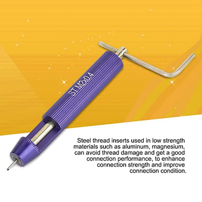 50pcs Thread Repair Kit, M2 x 0.4 Stainless Steel Wire Thread Insert Combination Tool Set for Restoring Damaged Wires in Steel M2 x 2D
