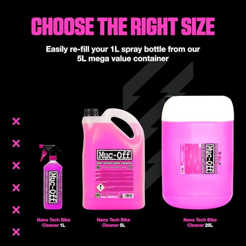 Muc-Off Nano Tech Bike Cleaner 1L | Biodegradable Formula, Safe on Carbon Fibre and All Surfaces | Breaks Down Dirt on a Molecular Level - size: 33.3 Fl Oz (Pack of 1)