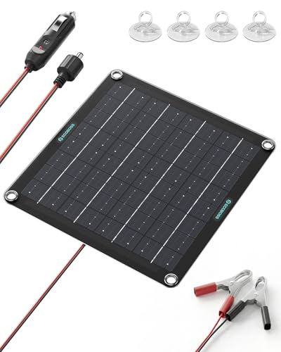 10W Solar Battery Charger, 12V Maintainer - Waterproof for Car & RV | Smart Solar Trickle Charger With Indicator Lights, Reverse Protection, No Overcharge for Car, Truck, Boat, Rv, Motorcycle. - style: 10W