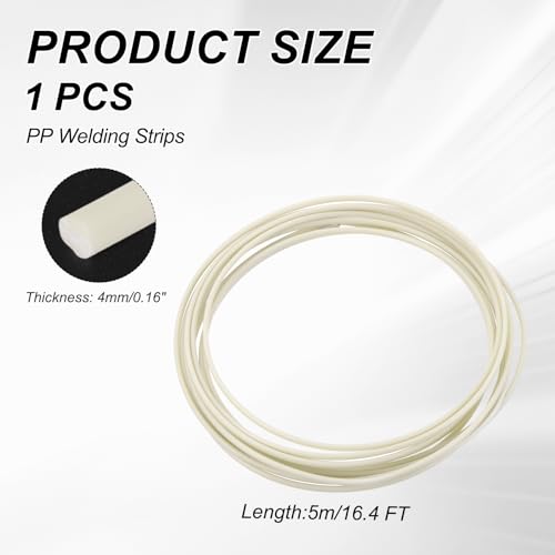 MECCANIXITY Plastic Welding Rods, 16.4 ft PP Welding Strips 3/16" for Plastic Welder Soldering Tool Kit, Car Bumpers, Kayak Repair, Beige - color: Beige