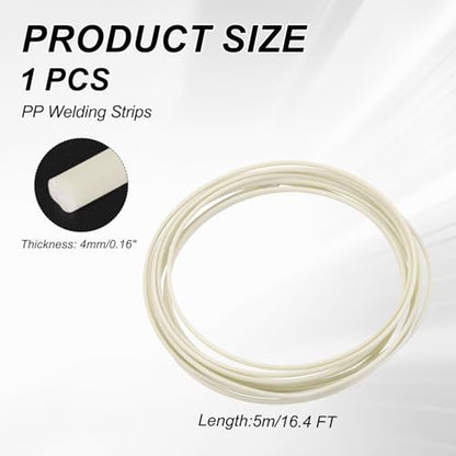 MECCANIXITY Plastic Welding Rods, 16.4 ft PP Welding Strips 3/16" for Plastic Welder Soldering Tool Kit, Car Bumpers, Kayak Repair, Beige - color: Beige