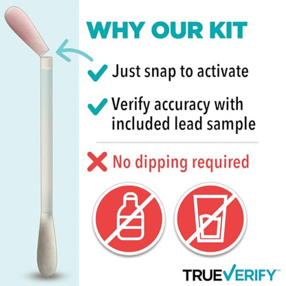Lead Test Kit for Paint, Metal, Dishes, and Ceramics - 30 Testing Swabs | Contains Reagent Liquid, at-Home Lead Detector for Most Surfaces - Lead Sample Included for Confirmation