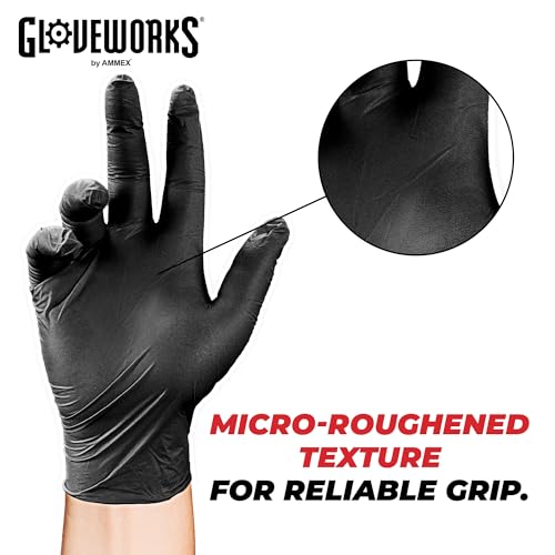 GLOVEWORKS Black Nitrile Gloves for Cooking, Food Prep, Disposable, Latex Free 5 Mil, For Professional Cleaning, Business Use - size: X-Large, style: 2 Case of 1000