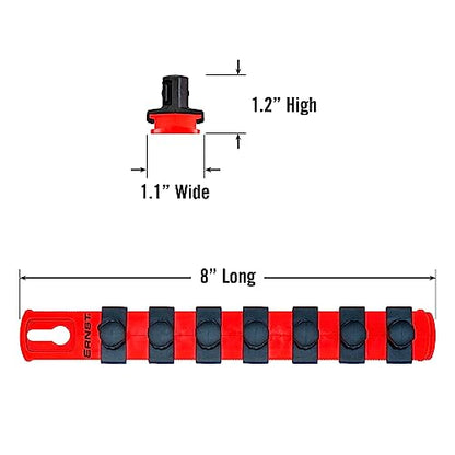 Ernst Manufacturing - 8412-Red-1/2 8-Inch Socket Organizer with 7 1/2-Inch Twist Lock Clips, Red - color: Red, size: 1/2-Inch Twist Clips, style: 8-Inch