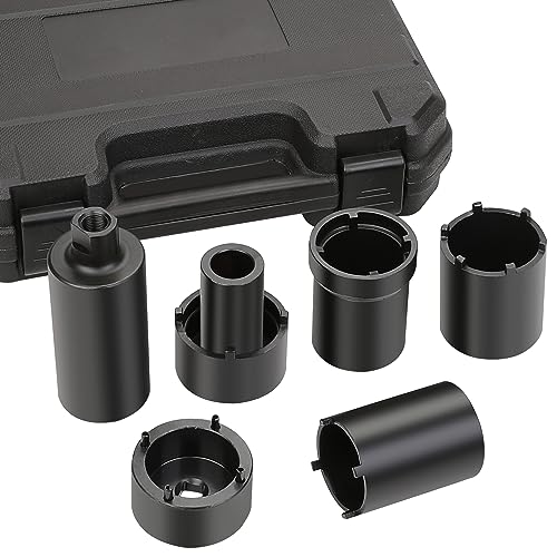 6PCS 4WD Spindle Nut Socket Set, 4 Lug Lock Nut Sockets, 6 Lug Socket, FWD Front Spindle Puller