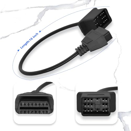OBD2 Adapter Cable for Toyota Vehicles - 17Pin OBD2 to OBD1 Connector - Compatible with OBD II Diagnostic Scanner