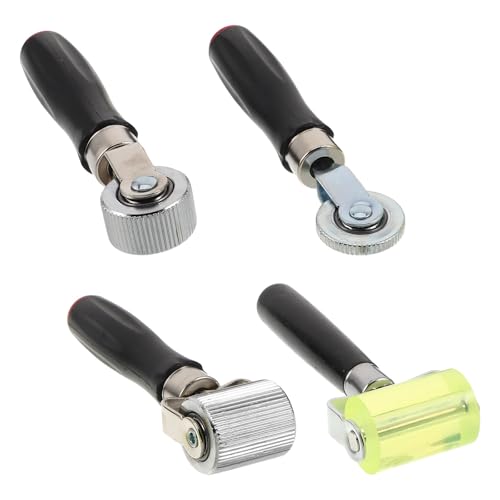 4pcs Car Tire Repair Tool Set with Rubber Seam Rollers for Pressing Tire Patches and Avoiding Air Bubbles Plastic Metal Construction for Trunk