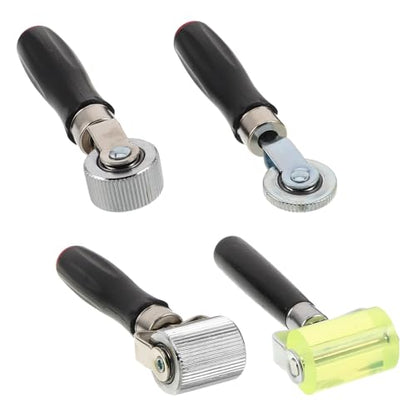 4pcs Car Tire Repair Tool Set with Rubber Seam Rollers for Pressing Tire Patches and Avoiding Air Bubbles Plastic Metal Construction for Trunk