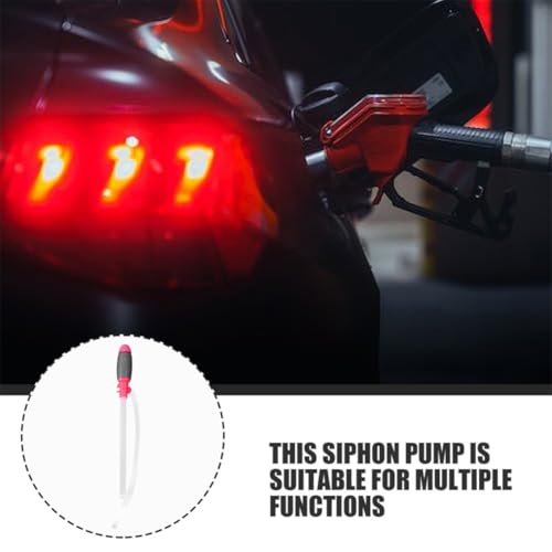 Abaodam 2 Pcs Manual Siphon Pump for Gasoline, Portable Plastic Transfer Pump Kit for Car Oil Changes, Hand Operated Fluid Extractor with Clip for Automotive Use