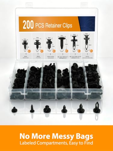Professional Clip Removal Pliers Set with 200PCS Push Pin Rivets - size: MU-CC+CRP