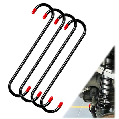 BFXM 4PCS Brake Caliper Hanger Caliper Hangers Hooks with Rubber Tips | Durable Steel, Rust-Proof Automotive Tools For Braking, Axle, Suspension, Herramientas para Extensión de Frenos - color: Black-4PCS