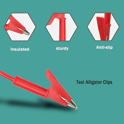 Alligator Clip to Alligator Clip Silicone Jumper Wire 12AWG | Dual-Ended Alligator Clip Electrical Test Leads 5.9 ft Cable for Multimeter Electrical Testing(Y-Y 12A 1.8m) - size: 5.9ft 12AWG 1 pair