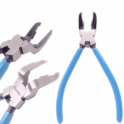 Upgraded Panel Clip Pliers, Automotive Trim Removal Tool for Car Interior Fasteners, High Carbon Steel V-Shaped Clip Removal Pliers with Ergonomic Non-Slip Handle, Spring-Assisted, Blue Handle - color: 4nd Blue