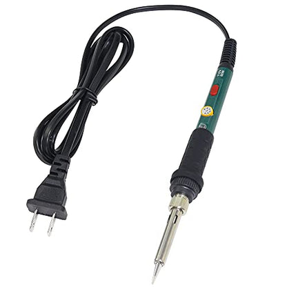 Electric Soldering Iron Kit 60W Adjustable Temperature Welding Soldering Iron with 5pcs Different Tips, 1 Solder Wire 1.0mm Dia. (Soldering Irons) (Upgrade Green) - color: Green