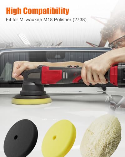 7" Polishing and Finishing Pad Kit Replace 49-36-2783 49-36-2784 49-36-2785, Fit for Milwaukee M18 Polisher 2738, 7 inch
