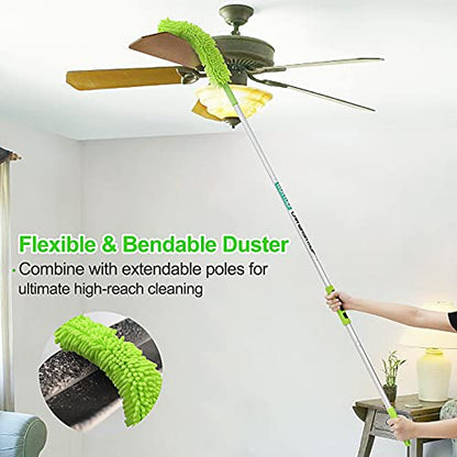 Wontolf 62'' Car Wash Brush with Long Handle Chenille Microfiber Car Wash Mop Mitt Kit Car Detailing Brush Cleaning Kit Window Squeegee Car Duster Drying Towels Tire Brush for Cars RV Truck Boat - color: Green