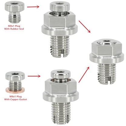 M12.1-1.5 x 15mm Oversize Piggyback Oil Drain Plug, Stainless Steel Self Tapping Oil Pan Thread Repair Kit - size: M12.1x1.5