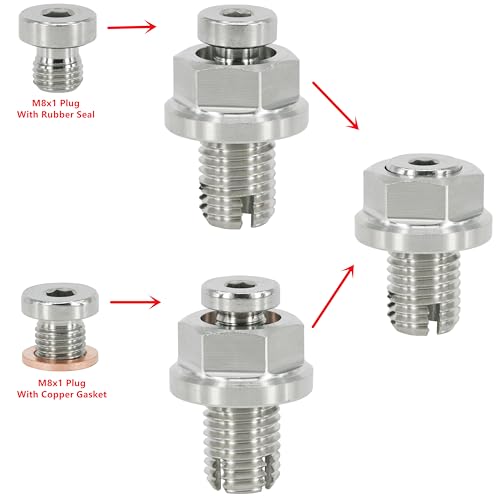 M12.1-1.5 x 15mm Oversize Piggyback Oil Drain Plug, Stainless Steel Self Tapping Oil Pan Thread Repair Kit - size: M12.1x1.5