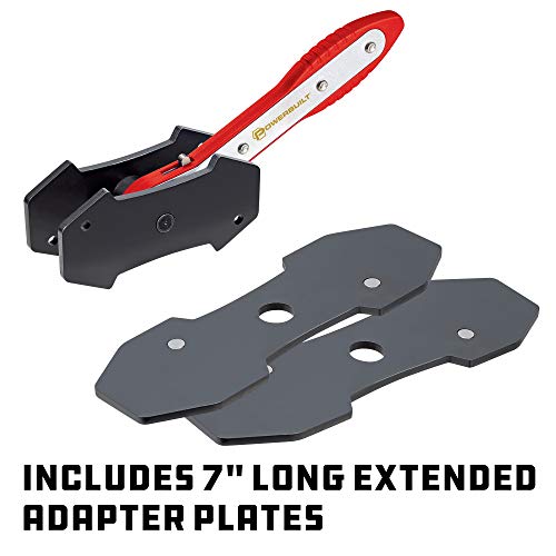 Powerbuilt Ratcheting Caliper Piston Tool Set, Brake Caliper Press, Size Range:1-1/2” to 2-5/8”, Includes 2 Sets of Push Plates - 647861