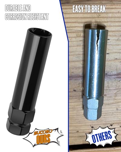 10 Spline Lug Nut Key for Bimecc 10 Spline Lug Nut, LugNut Removal Tool for M14x1.5 M14x2.0 10 Point Lug Nuts and Lug Bolts, Black 10 Spline Lugnut Socket for Aftermarket Wheels Replace TA23-21/22 - size: Black-10 Spline Socket Key